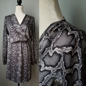 Gorgeous MK darling gunmetal faux wrap dress